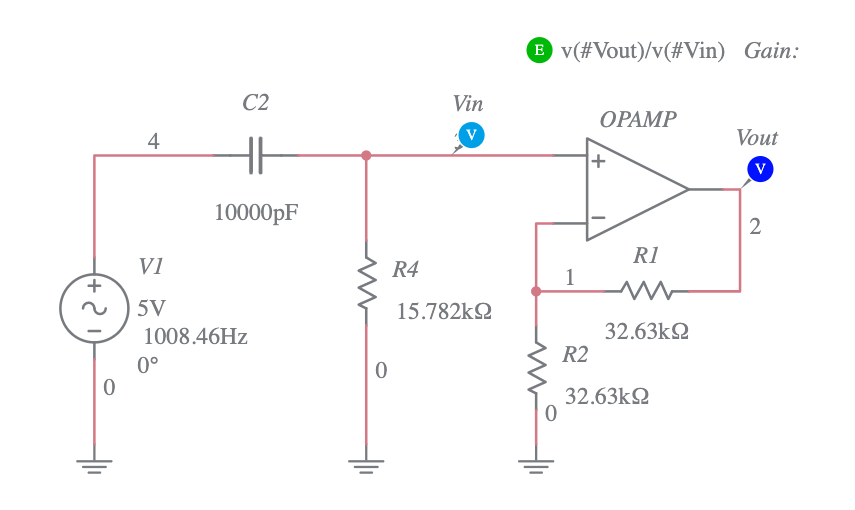 High Pass Filter [E6] Multisim Live