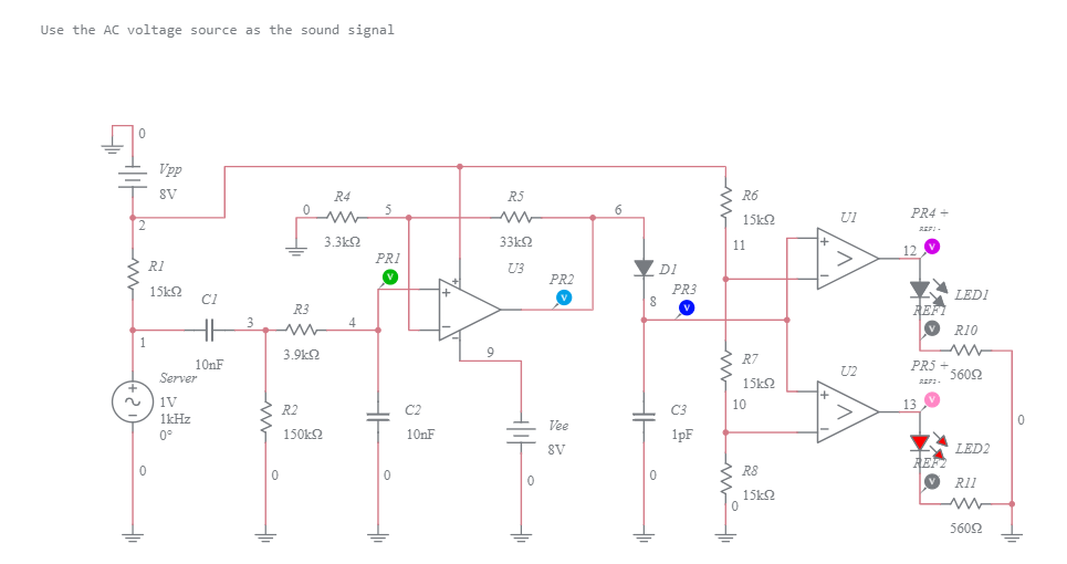 Sound Detector Circuit Multisim Live