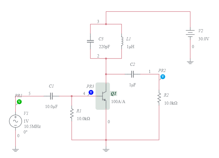Class C power amplifier Multisim Live
