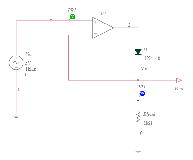 precision rectifier (1) - Multisim Live