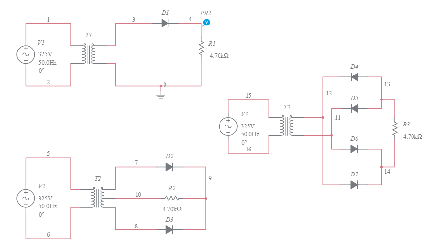 Rectifier Circuit Multisim Live