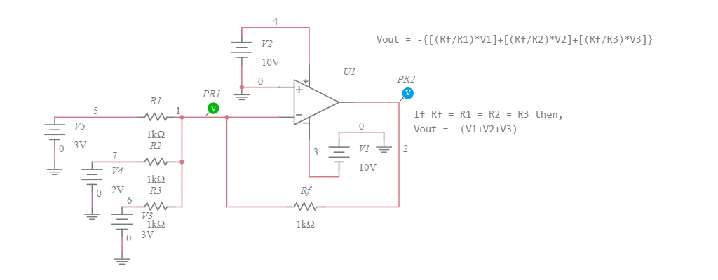Inverting Summing Amplifier - Multisim Live