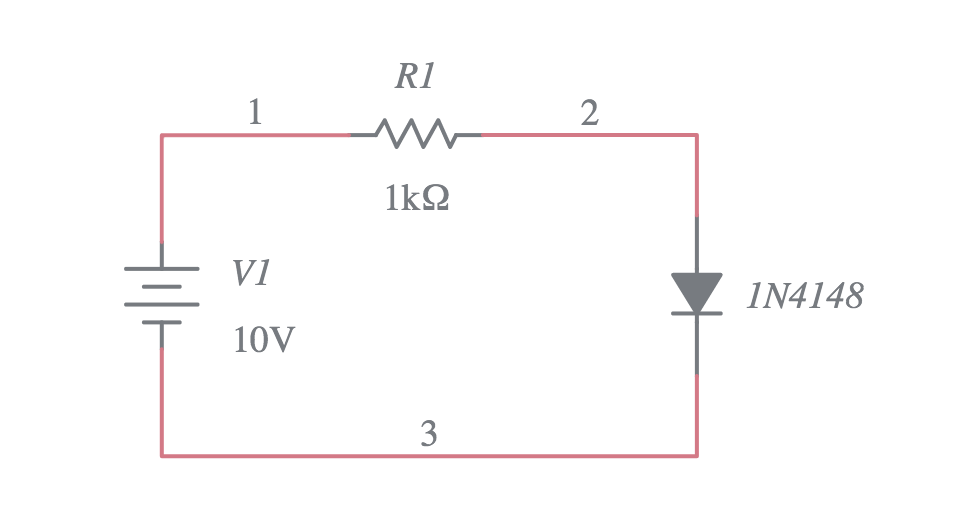 1N4148 diode circuit Multisim Live