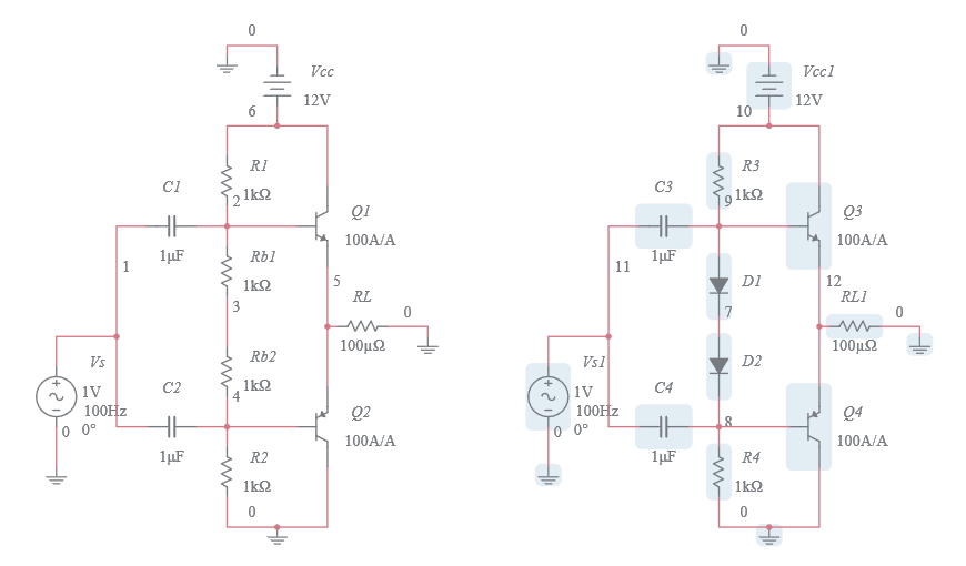 Class Ab Amplifier Circuit Diagram