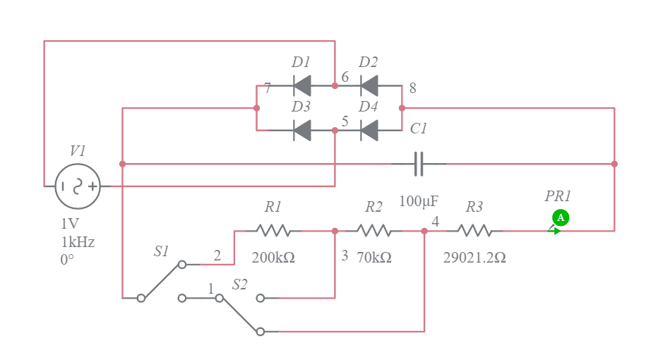multimeter gelijkspanning Multisim Live
