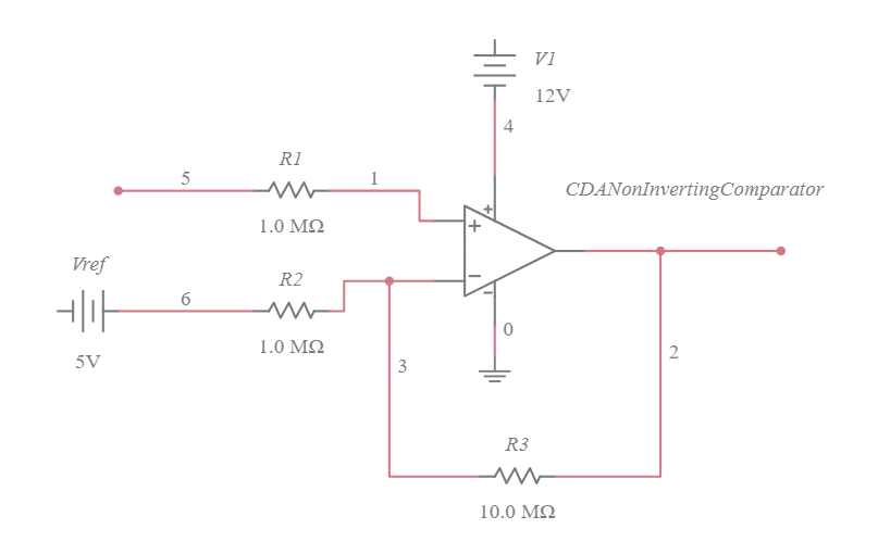 CDA Non Inverting Comparator (1) Multisim Live