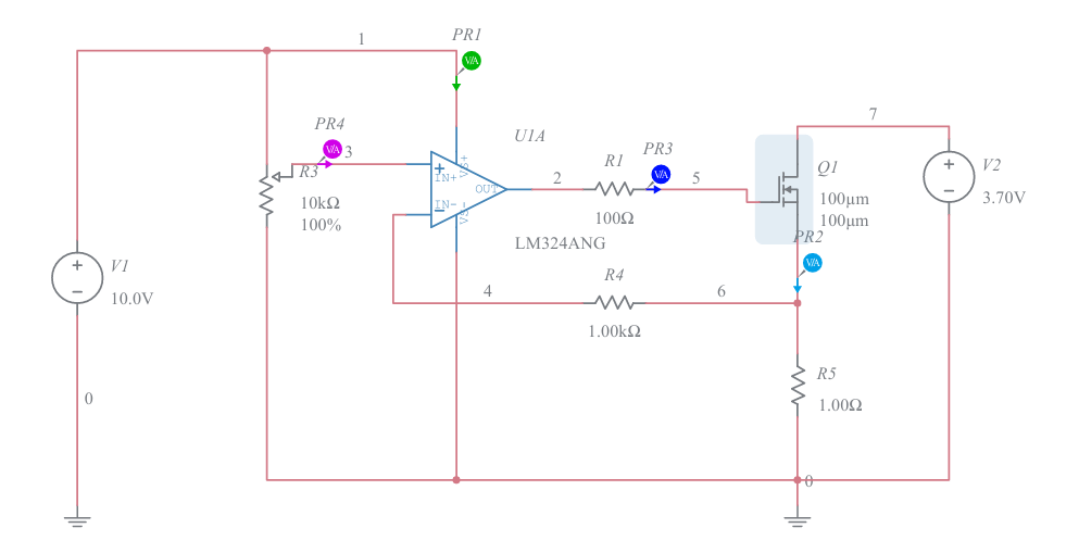 OPAMP Constant Current Sink Multisim Live