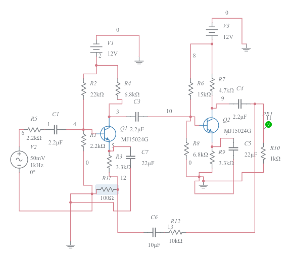 BJT VOLTAGE SERIES FEEDBACK Multisim Live