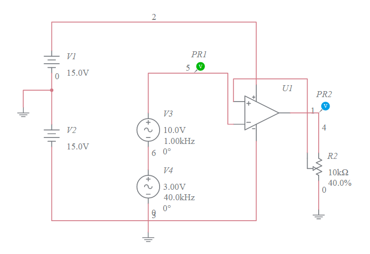 Comparator with Hysteresis Multisim Live