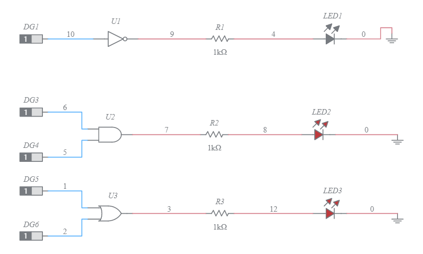 Verification of logic gates Multisim Live