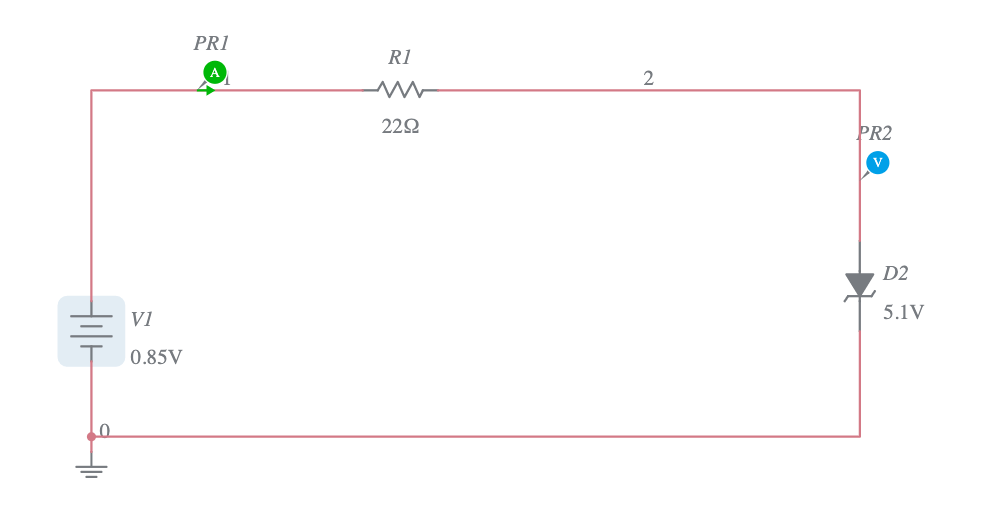 Task Five zener diode (forward bias) Multisim Live