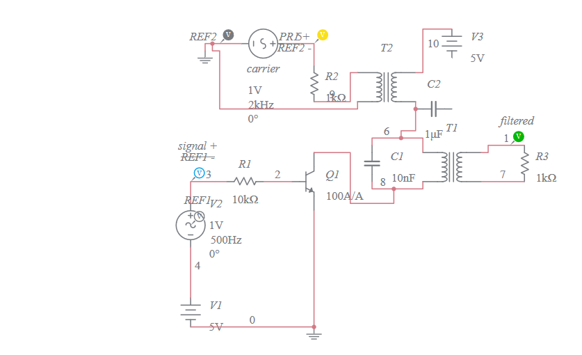 am modulator transistor Multisim Live