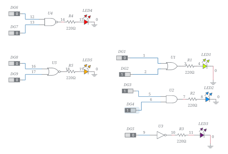 Basic logic gates Multisim Live