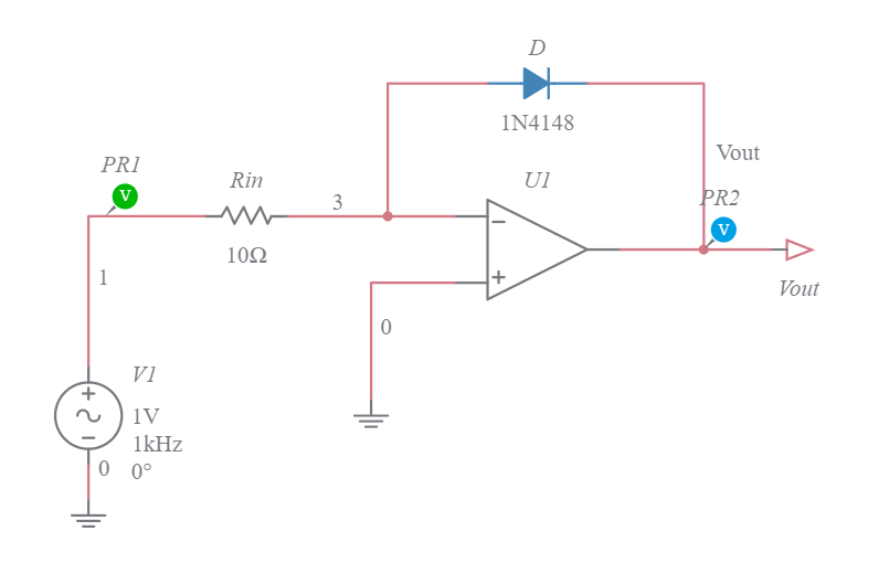log amplifier Multisim Live