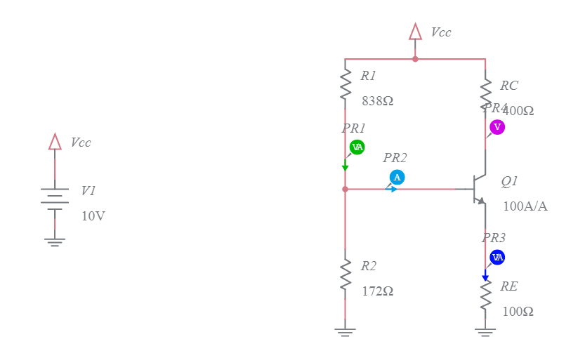 BJT Voltage Divider Biasing 02 Multisim Live