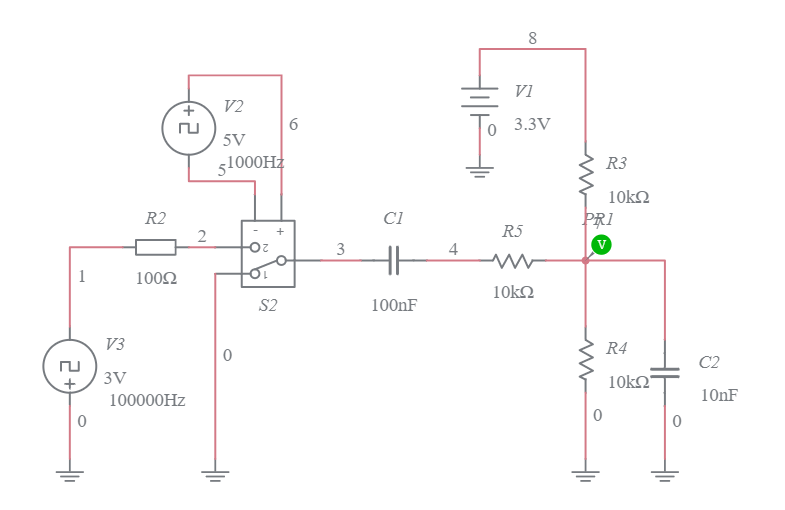 Capacitor isolation Multisim Live