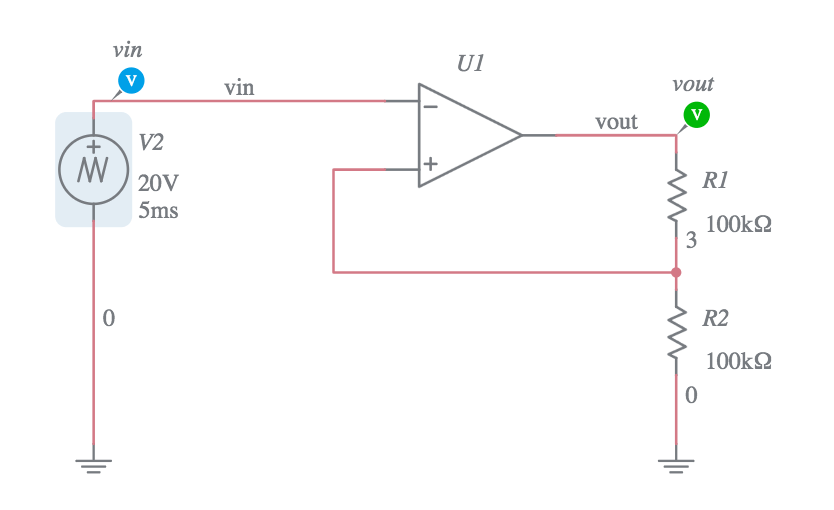 Comparator with Hysteresis Multisim Live