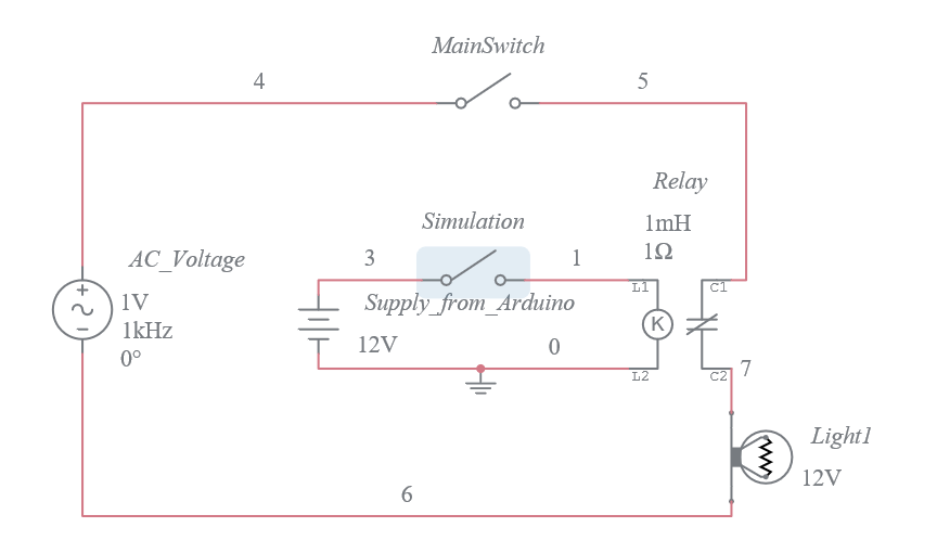Switch and relay Multisim Live
