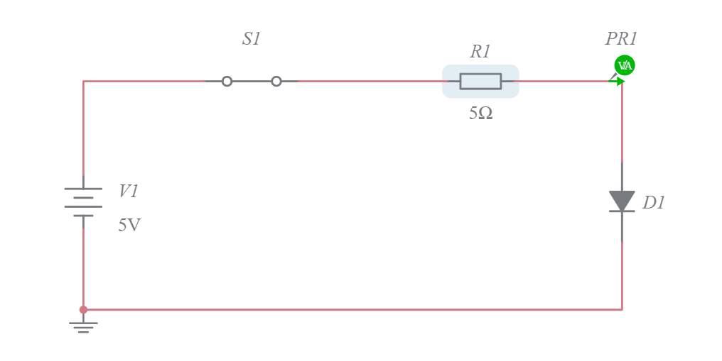 Diode voltage drop Multisim Live