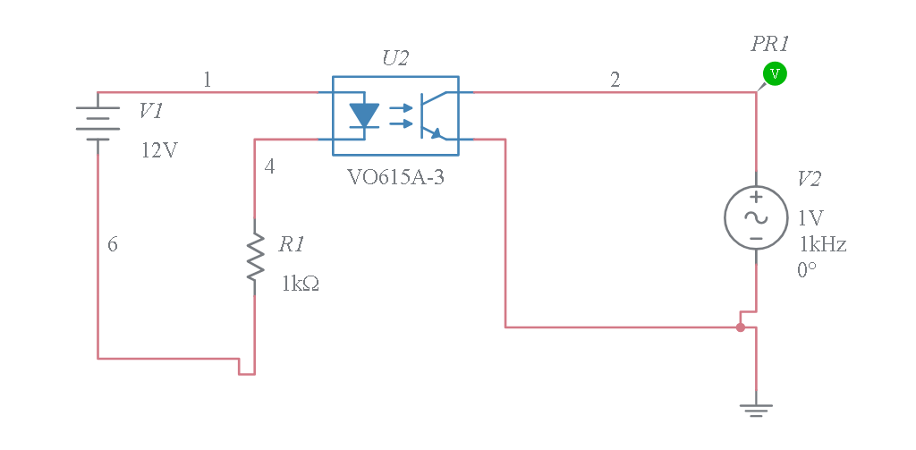Optocoupler Circuit Multisim Live