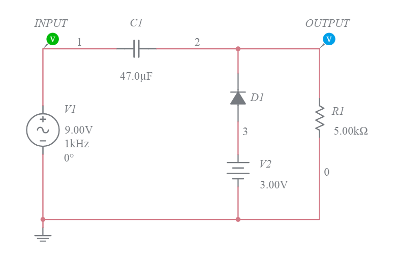 Diode Clamper Circuit Design - Multisim Live