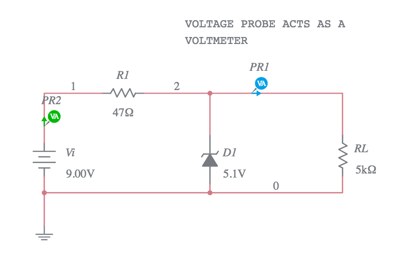 Zener Diode Regulator Circuit Multisim Live