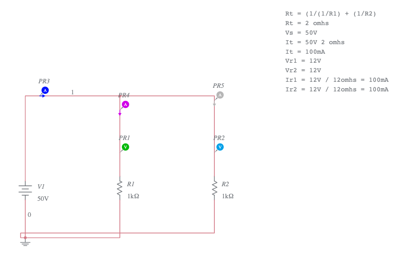 Parallel Circuit Multisim Live