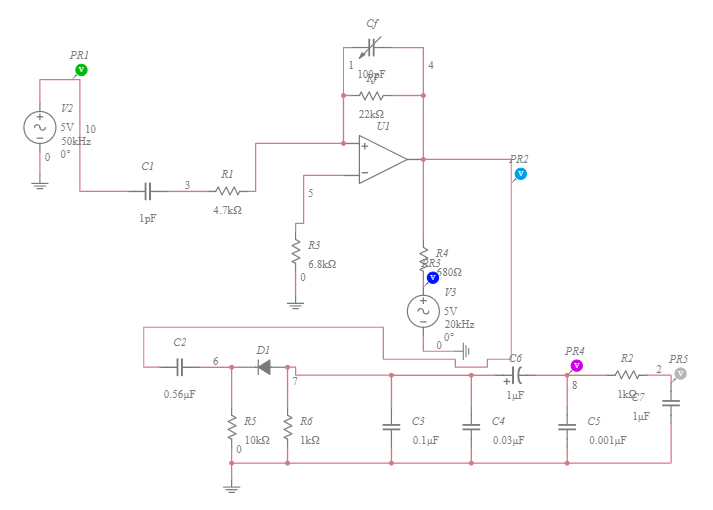 Demodulation Circuit Multisim Live