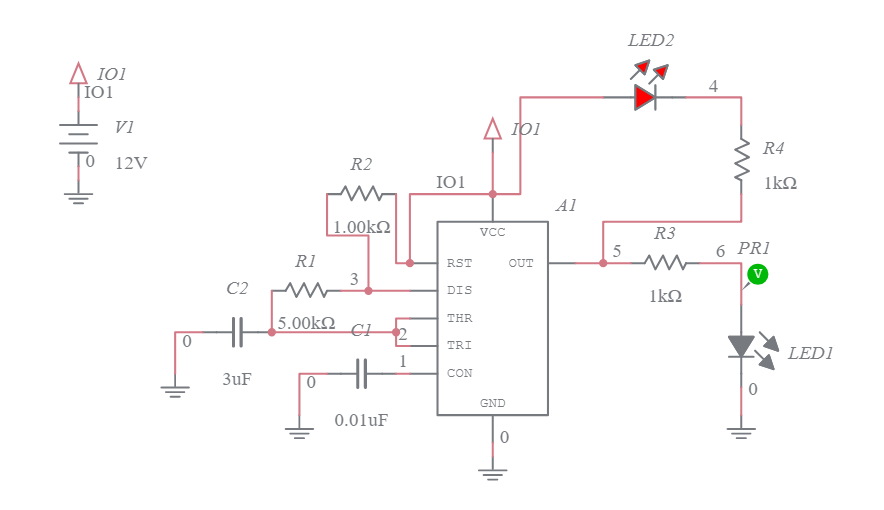 Alternating Flashing Lights Multisim Live