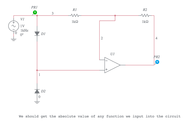 Absolute Value Circuit Multisim Live