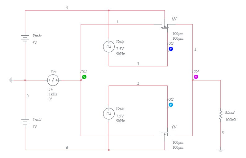 CMOS Analog Switch Multisim Live