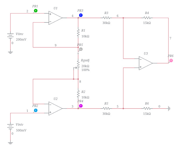 Instrumentation Amplifier Multisim Live