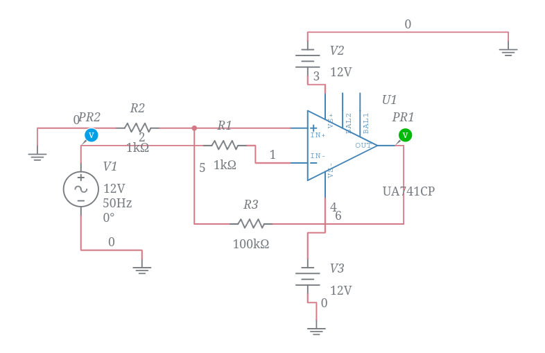 Zero crossing detector circuit Multisim Live