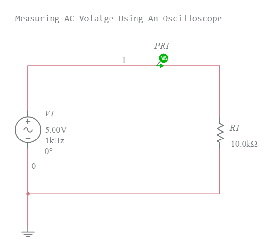 Measuring AC Voltage using an Oscilloscope v1 Multisim Live