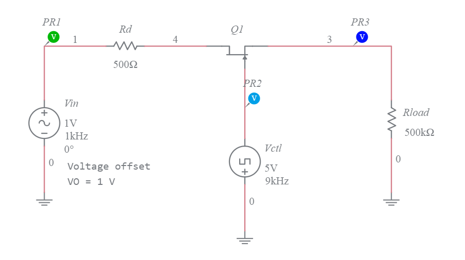 nChannel JFET Analog Switch Multisim Live