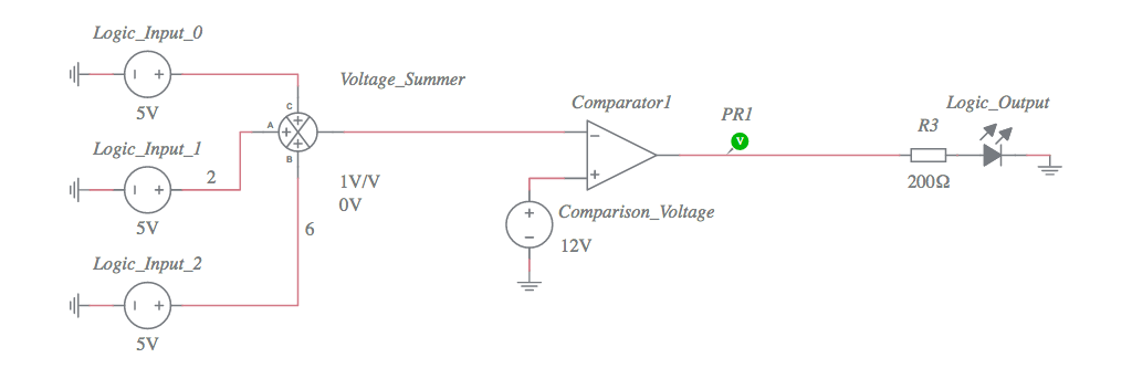 NAND Gate 3 inputs Multisim Live