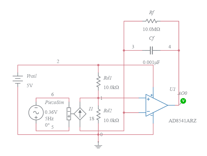 Piezoelectric Circuit Multisim Live