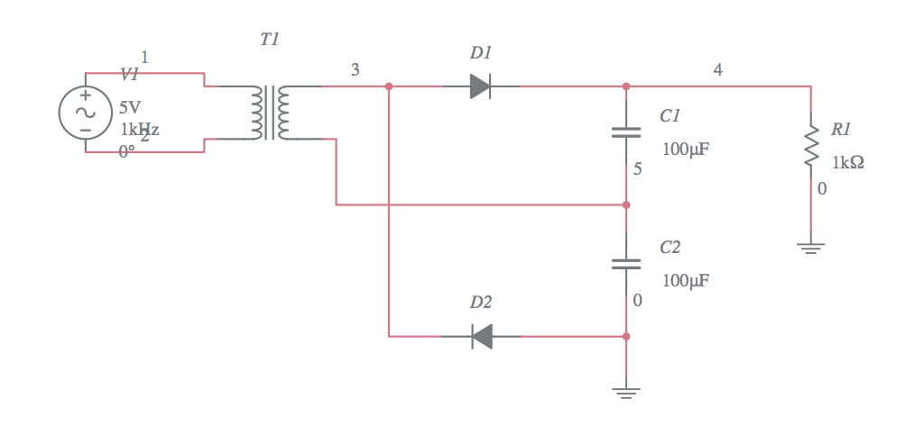 full-wave voltage doubler - Multisim Live