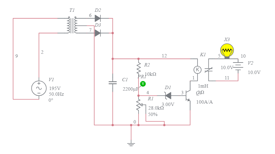 Relay Circuit Multisim Live