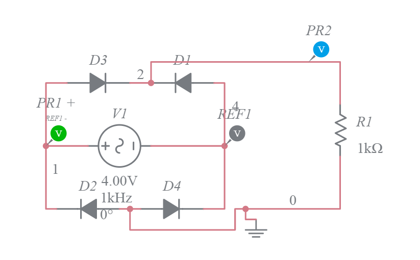 full bridge rectifier Multisim Live
