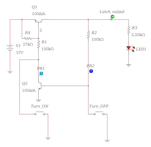Soft latching power switch example 1 (without inrush current limiter