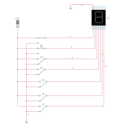 seven segment display Multisim Live