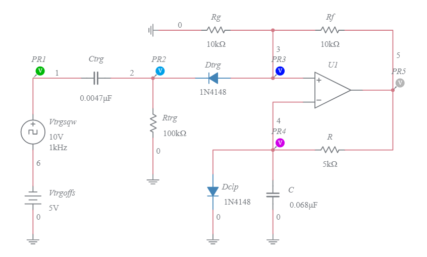 Comparator / Operational Amplifier Monostable Multivibrator Multisim Live