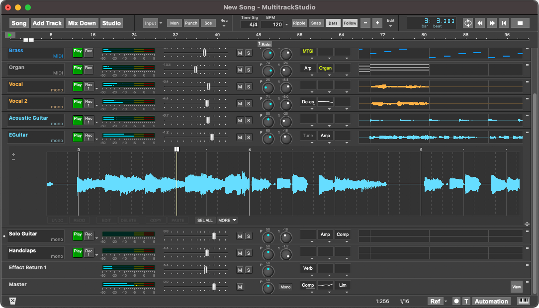 MultitrackStudio Audio/MIDI Multitrack Recording Software