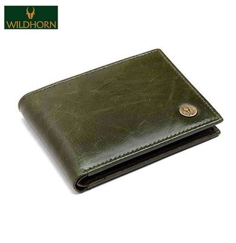 WildHorn Nepal Genuine Leather Men's Wallet (WH 2052 Green Crunch) Send Mother's Day Gifts and