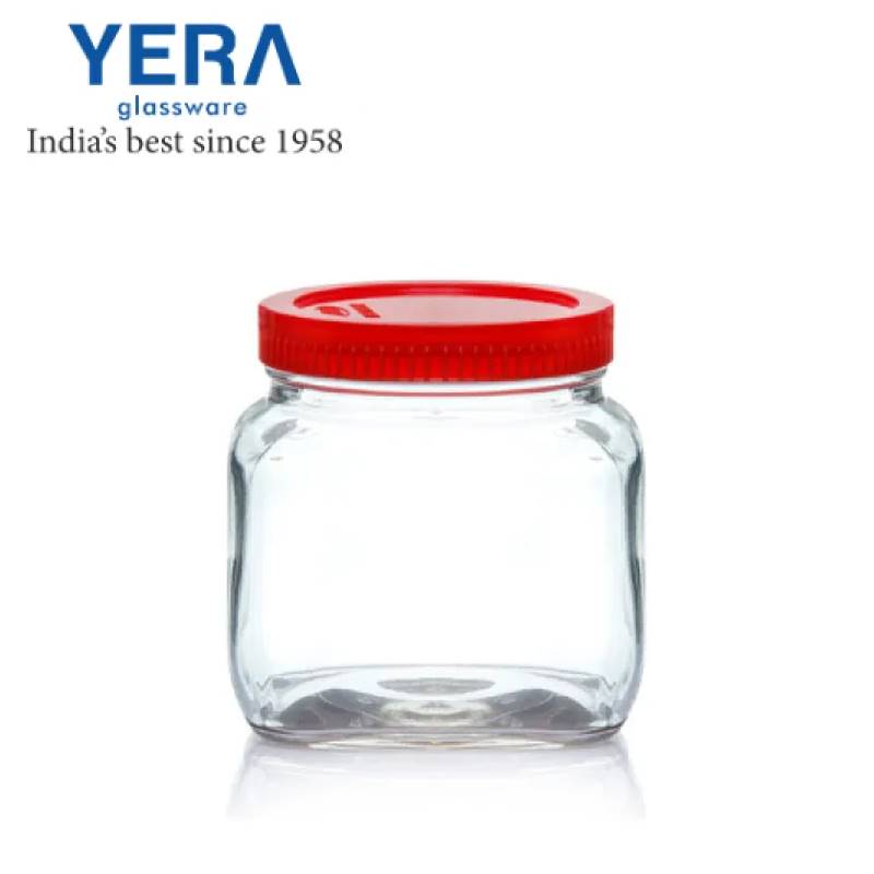 Yera Transparent Airtight Glass Jar with Round Lid JR500 (500 ml
