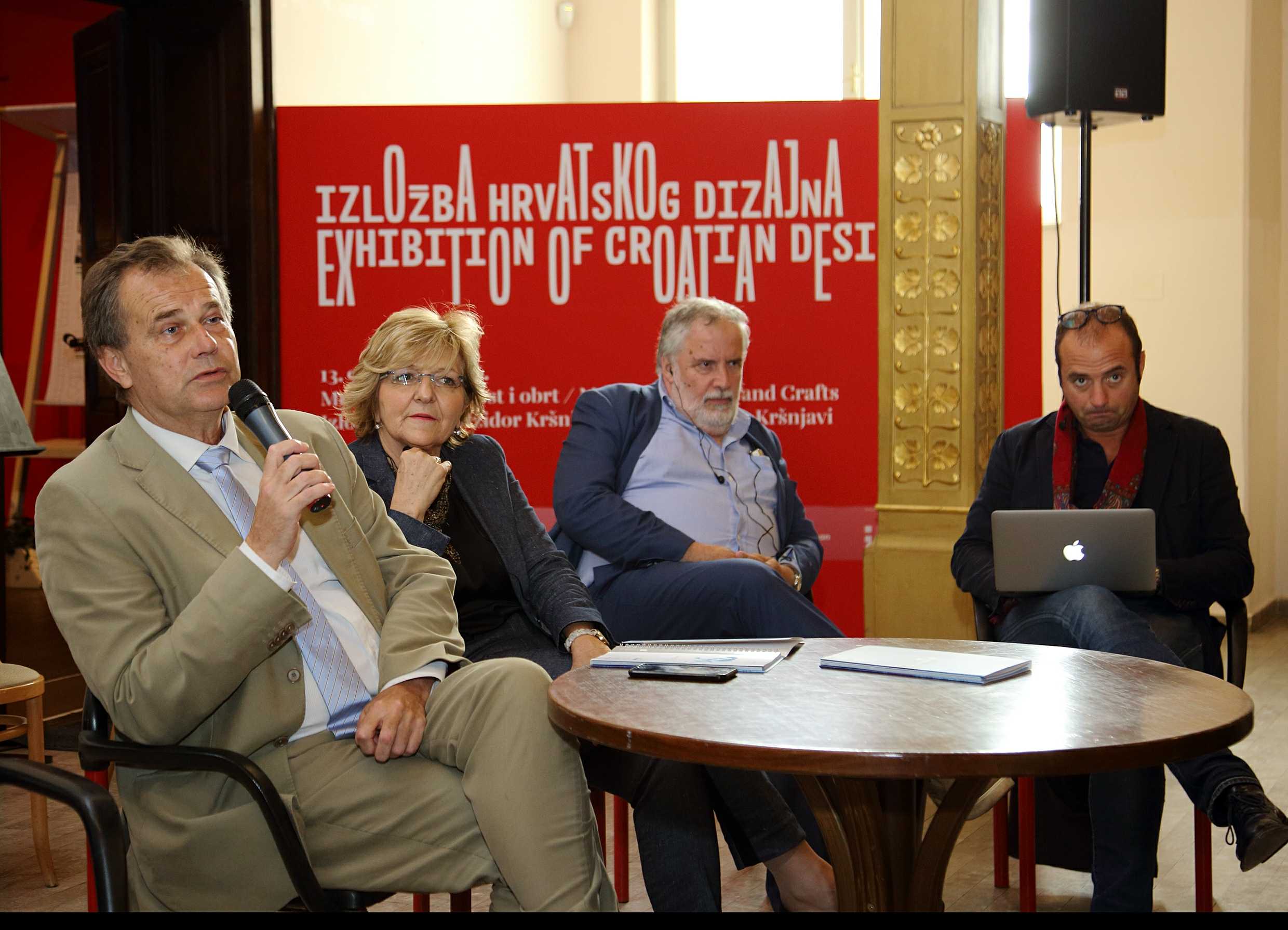 Miroslav Gašparović, Vesna Jurić Bulatović, MaurizioCecconi i Carlo Pesaresi, okrugli stol u MUO