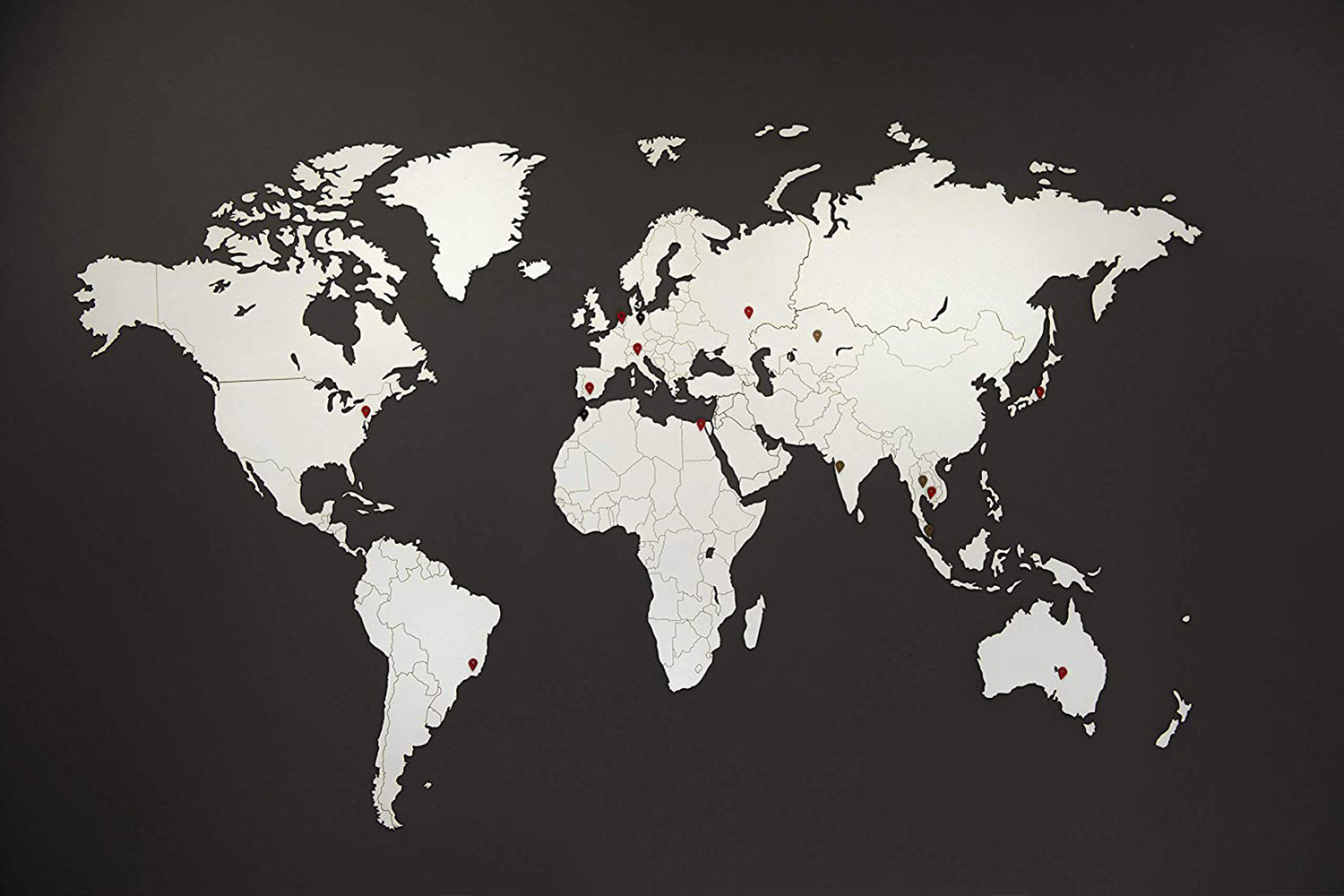 Pain Points De La Carte Du Monde Toute Blanche Déco Map Monde Déco Murale Mappemonde blanche WordMap