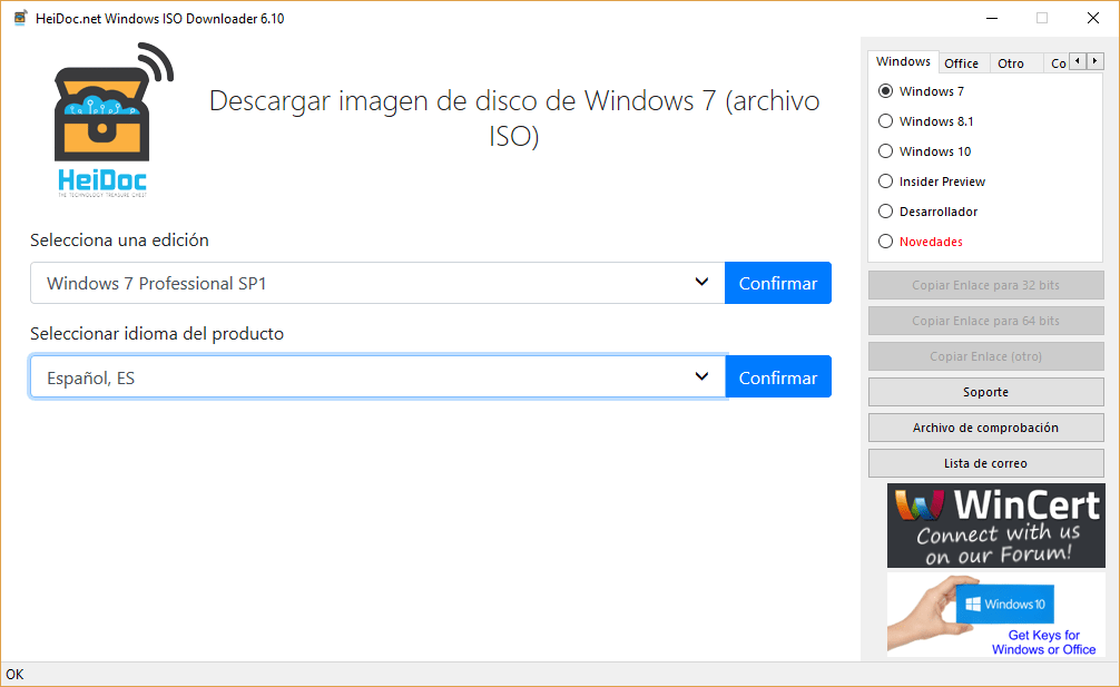 Microsoft Windows and Office ISO Download Tool y una web de regalo