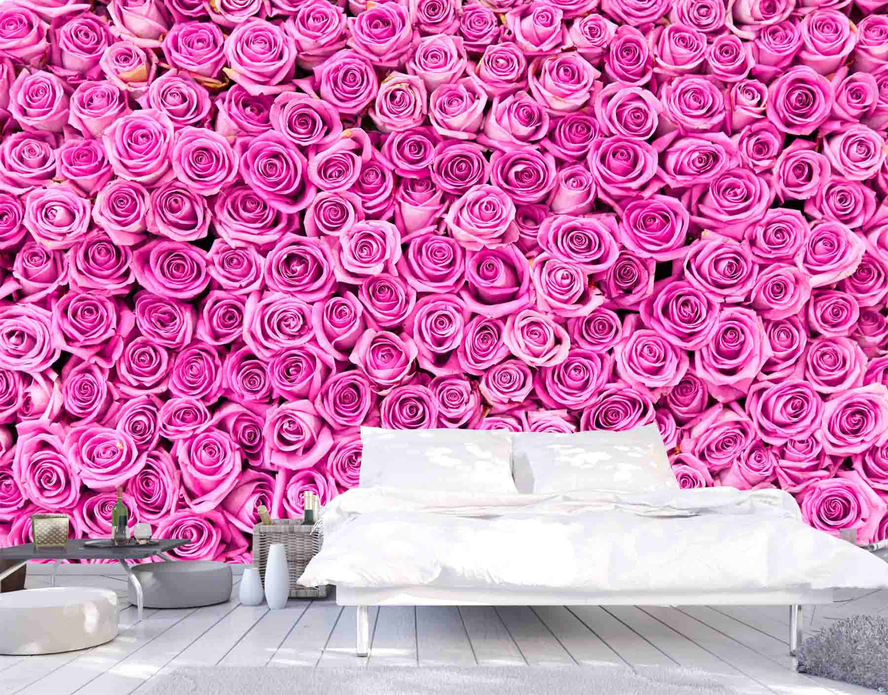 Wallpaper Mural Pink Roses Muralunique